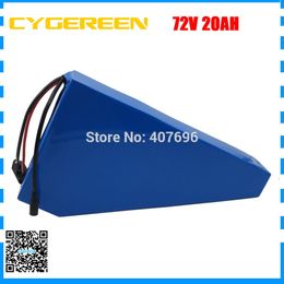 2500W 72V 20AH Electric bike battery pack 72V 21AH triangle lithium battery use Samsung 3500mah cell 40A BMS with free bag