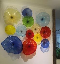 Colors Wall Decorative Glass Lamps Plate Hand Blown Customized Italy Designer Murano Art Lighting Sconce Plates