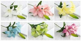 Multi-colored bouquet of lily, rayon, rayon flowers, shrubs, and rayon flowers for the new family decoration, 57cm in length