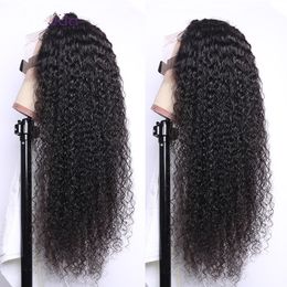 Pre plucked deep wave Human Hair Wig Brazilian Remy 13x4 Lace Front Human Hair Wig 150% Glueless Curly Lace Front Wig