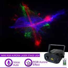 Sharelife Mini 4 Lens RGRB Hypnotic Aurora Laser Light Mix Blue LED Remote Control Motor Speed DJ Gig Party Home Stage lighting