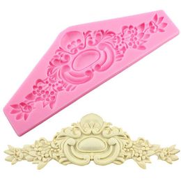 Fondant Silicone Moulds Embossed Cake Border Baking Flower Lace Chocolate Wedding Fudge Decoration Tools Baroque Candy Clay Gumpaste Moulds