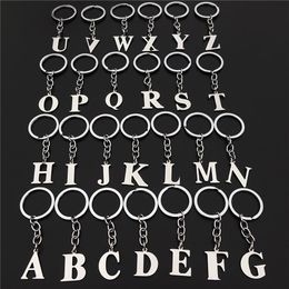Stainless Steel Letters Keyring Alphabet A-Z Keychains Fashion Unisex Jewellery Jewellery Charm Key Chain Bag Keyring Holder 26pcs/Lot Mix