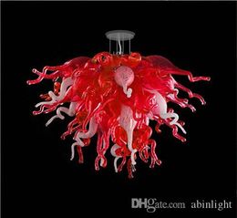 Newest Handmade Blown Glass Red Chandelier Hot Sale Contemporary Hotel Lobby Decoration Murano Art Glass Pendant Lamps,LR1100