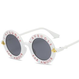 Wholesale-Designer Sunglasses For Women Little Bee Luxury Sunglasses Letter Pattern Vintage Retro Round Sunglasses
