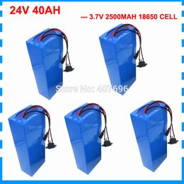 5PCS Wholesale 1000W 24V li-ion battery 24V 40AH electric bike battery 24V 750w scooter battery with 50A BMS