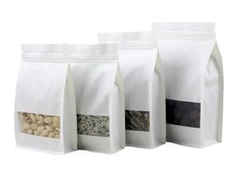 White Stand up Paper Window Packaging Bag Snack Cookie Tea Packaging Frosted Window Bag Gift Bags Pouches