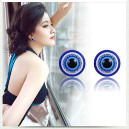 6-12MM Blue Evil Eye stainless steel Magnetic Stud Clip On Earrings For Men Women Punk Hypoallergenic No pierced Turkey Ear Cuff Jewellery