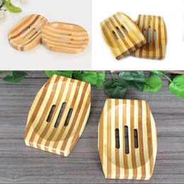wooden racks UK - Bamboo Wooden Soap Dish Bath Shower Soap Rack Plate Box Container Natural Bamboo Wooden Soap Tray
