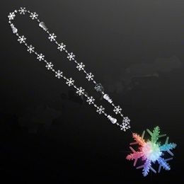 holiday decoration light led up snowflake on bead necklaces for winter princess parties and celebrations lights