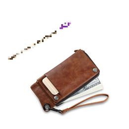 wholesale pabojoe mens long bifold wallet purse genuine leather 14 card phone holder zipper clutch handbag vintage leisuire business