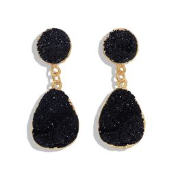 Wholesale- fashion designer beautiful candy Colour resin stone pendant stud earrings Jewellery for woman 4 Colours