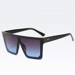 Men And Women Flat Top Fashion Sunglasses Oversized Cool Goggles Big Square Frame Plastic Sun G lasses UVA UVB 11 Colours