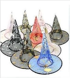 Free shipping-Halloween Costumes Halloween Party Props Cool Witches Wizard Hats Various Color Hot Sale 20pcs/lot