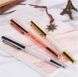 High Quality Crystal Signature Writing Ballpoint Pen Diamond Gold Silver Office Stationery Gift Ballpoint Pen GB16