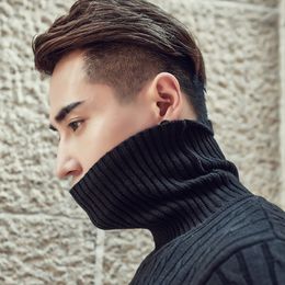 2019 Fall Winter Thick Warm Cashmere Sweater Men Turtleneck Men Brand Mens Sweaters Slim Fit Pullover Knitwear Double collar