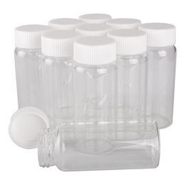 15 pieces 65ml 37*90mm Glass Bottles with White Plastic Caps Spice Bottles Container Candy Jars Vials DIY Craft for Wedding Gift