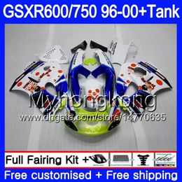 Body +Tank For SUZUKI SRAD GSXR 750 600 GSXR600 96 97 98 99 00 291HM.28 GSXR-600 GSXR750 Pepephone blue 1996 1997 1998 1999 2000 Fairings