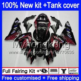 Body +Tank For KAWASAKI ZX1000 CC ZX 10 R ZX-10R 2004 2005 Black Red 214MY.77 ZX10R 04 05 ZX1000C 1000CC ZX 10R 04 05 ABS Fairings