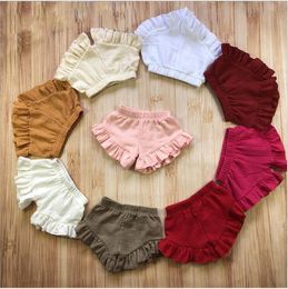 Baby Shorts Bread PP Pants Triangle Shorts Casual Briefs Girls Summer Bloomers Infant Cotton Linen Ruffle Shorts Newborn Underpants C5938