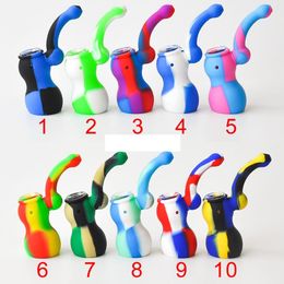 Portable Gourd Silicone Pipe Silicone Bubbler Mini Smoking Pipe Tobacco Hand Pipe Oil Rigs Silicone Bong