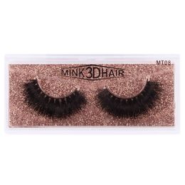 New Arrival Handmade Mink 3D hair false eyelashes thick natural long mink fur hair soft & vivid fake lashes 10 models drop shipping