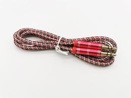 Double Male AUX Audio Cable 1m/3ft Diameter 3.8 3.5mm Connector Fabric Braided Nylon via DHL 100+