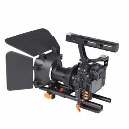 Freeshipping YLG1105A A7 Cage Set Include Video Camera Cage Stabiliser / Follow Focus / Matte Box for Camera GH4/ A7S/ A7/ A7R/ A7RII