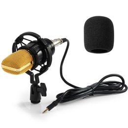 High Quality BM-700 Wired 3.5mm Condenser Sound Recording Microphone with Shock Mount for Radio Braodcasting