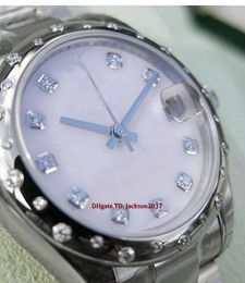 Christmas gift Original box certificate Casual Modern lady Women's Watches 178344 Midsize Steel White Gold Pink MOP Diamond Bezel 31mm