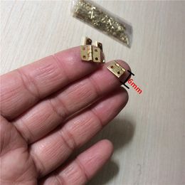 100PCS 10*8mm Brass Mini Hinge Decor Door Hinges Wooden Gift Jewellery Box Hinge Fittings for Furniture Hardware+Nail