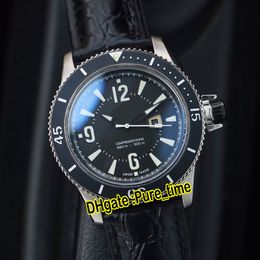 Cheap New Master Compressor Q2018470 Swiss 585 Quartz Mens Watch Steel Case Black Bezel Black Dial Sapphire Leather Strap Watches Pure_time