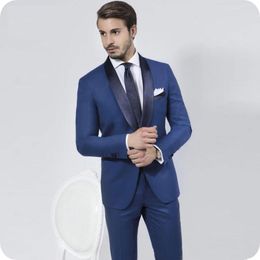 Royal Blue Men Suits For Wedding Suits Shawl Lapel Formal Slim Fit Groom Wear Blazer Custom Made Tuxedos Business Best Man Prom Jacket+Pants