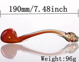 7.48 inch Glass Smoking Pipes Tobacco Pipe beautiful Thick Hand-Blown Glass Oil Burner oil rigs Glass Spoon Pipes