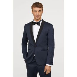 Cheap And Fine One Button Groomsmen Shawl Lapel Groom Tuxedos Men Suits Wedding/Prom/Dinner Best Man Blazer(Jacket+Pants+Tie) 079