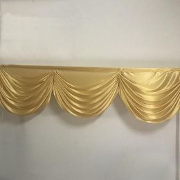 2M 3 curtain swags gold wedding backdop curtain swag drapery swags small table skirt swag for event party decoration