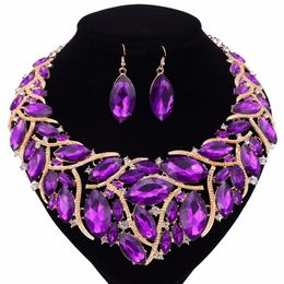 9 Colours Fashion Women Jewellery Sets Trendy Necklace With Boho Earrings Statement Necklace For Party Wedding Direct Selling