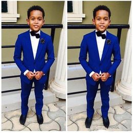 Royal Blue Boy Formal Suits Dinner Tuxedos Little Boy Groomsmen Kids Children For Wedding Party Prom Suit Formal Wear Jackets Pan284B