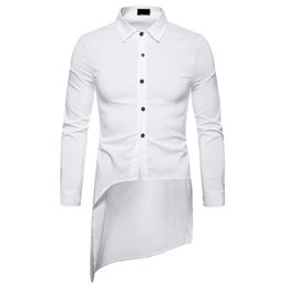 Men's Dress Shirts Long Sleeve Solid Men Swallow Tailed Design Man Shirt Modi Camisas Blusa Masculina Classic Roupas