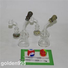 Glass Beaker Bong Dab Rig Water Pipe Thick Glass Bongs Recycler Dab Rig 6.3" Tall Pipe With 4mm quartz banger