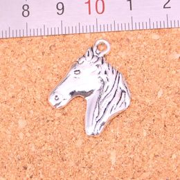 67pcs Charms steed horse head Antique Silver Plated Pendants Making DIY Handmade Tibetan Silver Jewellery 28*22mm