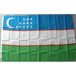 The Republic of Uzbekistan Flag 0.9x1.5m HIgh Quality Factory Made UZB National Flag Banner Country Flags Polyester Printing Flying Hanging