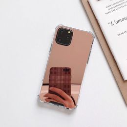 Anti Shock-Proof mirror TPU+PC Phone back Case for iphone SE 2020 11 pro max XS MAX XR 6 7 8 PLUS Samsung S8 S9 S10 S20 PLUS NOTE10