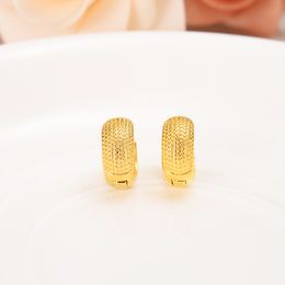 22 K 24 K Thai Baht Yellow Gold Plated broadside Earring Real Women's flash resplendent Girls Fashion Kids Children Jewellery