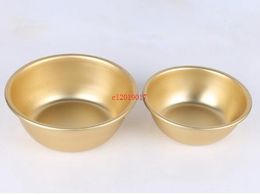 120pcs Gold Color Korean Traditional Aluminum Round Rice Bowl Wine Cup for Makgeolli Korean Wine Cups