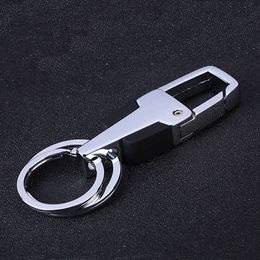 Wholesale Metal Keychain Men's Never Rust Car Waist Key Rings Portable Custom Logo Key Chain Women Durable Double Ring Design DH0845