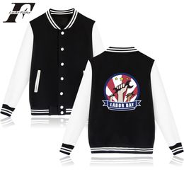 Fashion-Labour day Autumn Baseball Jacket Women Black and white Long Sleeve College Baseball Jackets Design Printed Clothes