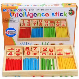 Puzzle kids educational pine drawing board learning box baby nurse brain computing arithmetic arithmetic wooden montessori toys DHL