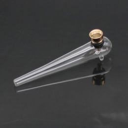 Pyrex Glass Smoking Pipe Long Tube Design Portable Metal Philtre Bowl Transparent Bong Innovative