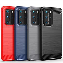 Rugged Shield Armor Carbon Fiber Case for Huawei P40 P30 P20 Mate20 Mate30 Pro Lite Nova 3 4 5 6 Y9S PSmart RS